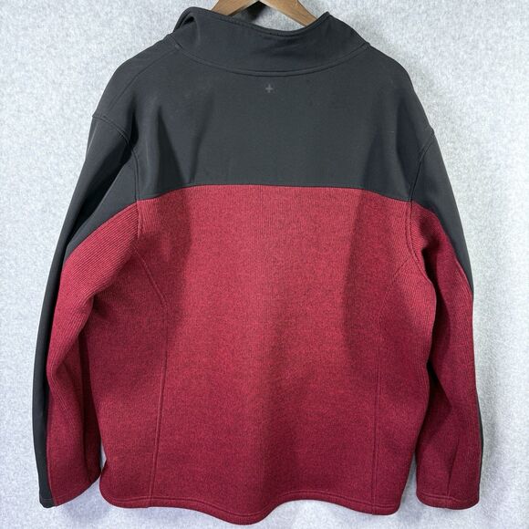 SwissTech Jacket Softshell Hybrid Mens Sz 2XL Black Red Heather Full Zip - Picture 4 of 12